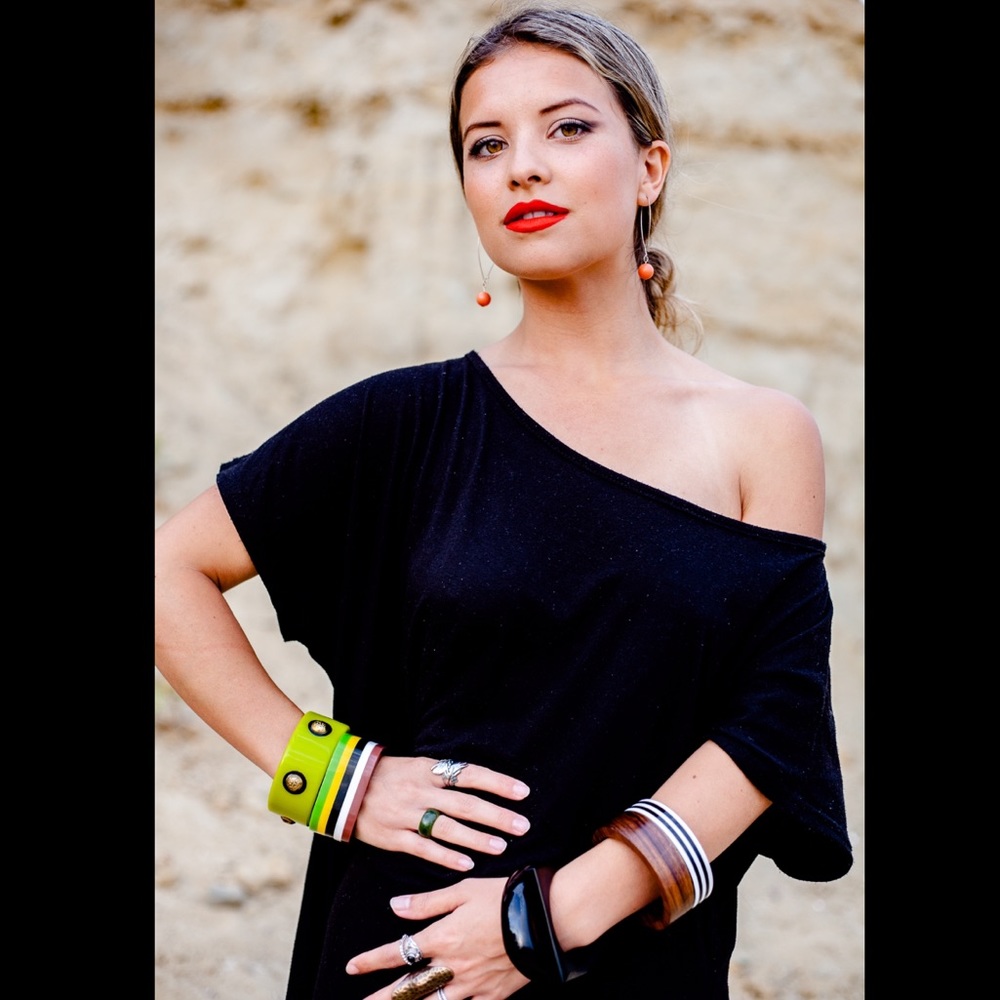 HANDMADE Mod Vntg Repr Square Chunky Bangleâ1left! - Picture 8 of 8